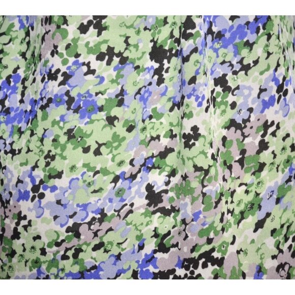 Maria Gabrielle Ladies Green Floral Blouse Top Size L Pleated Lightweight - Picture 9 of 12